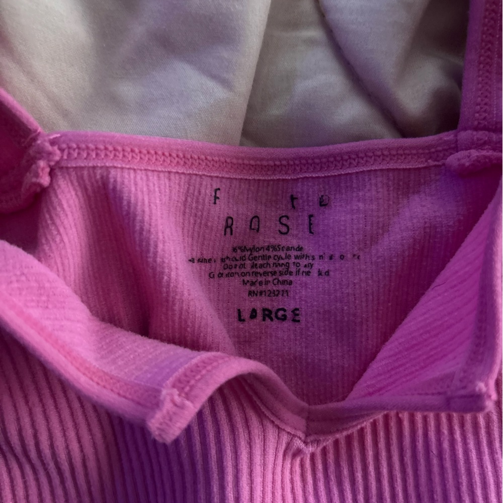 Pink Ribbed Tank Top - Large - Picture 3 of 3